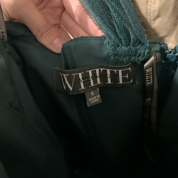 Bridesmaid Dress- Dark Green Vera Wang White - Picture 7 of 7